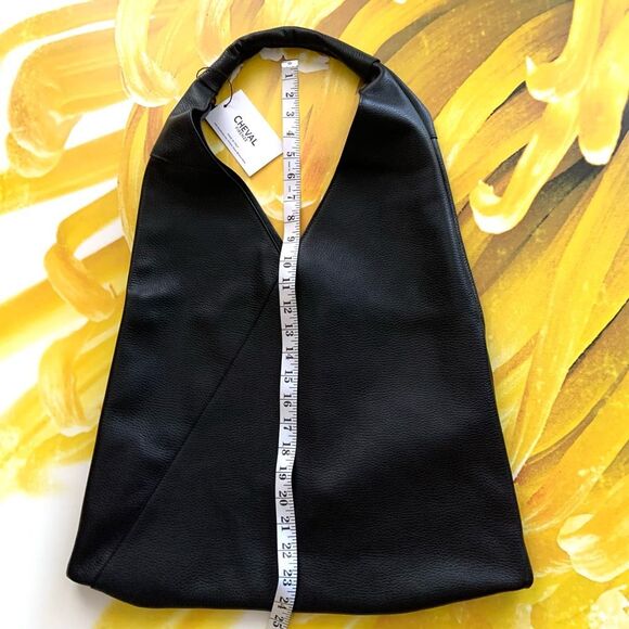 New✨ Italian Genuine Leather Large Slouchy Triangle Hobo Bag - Picture 8 of 10